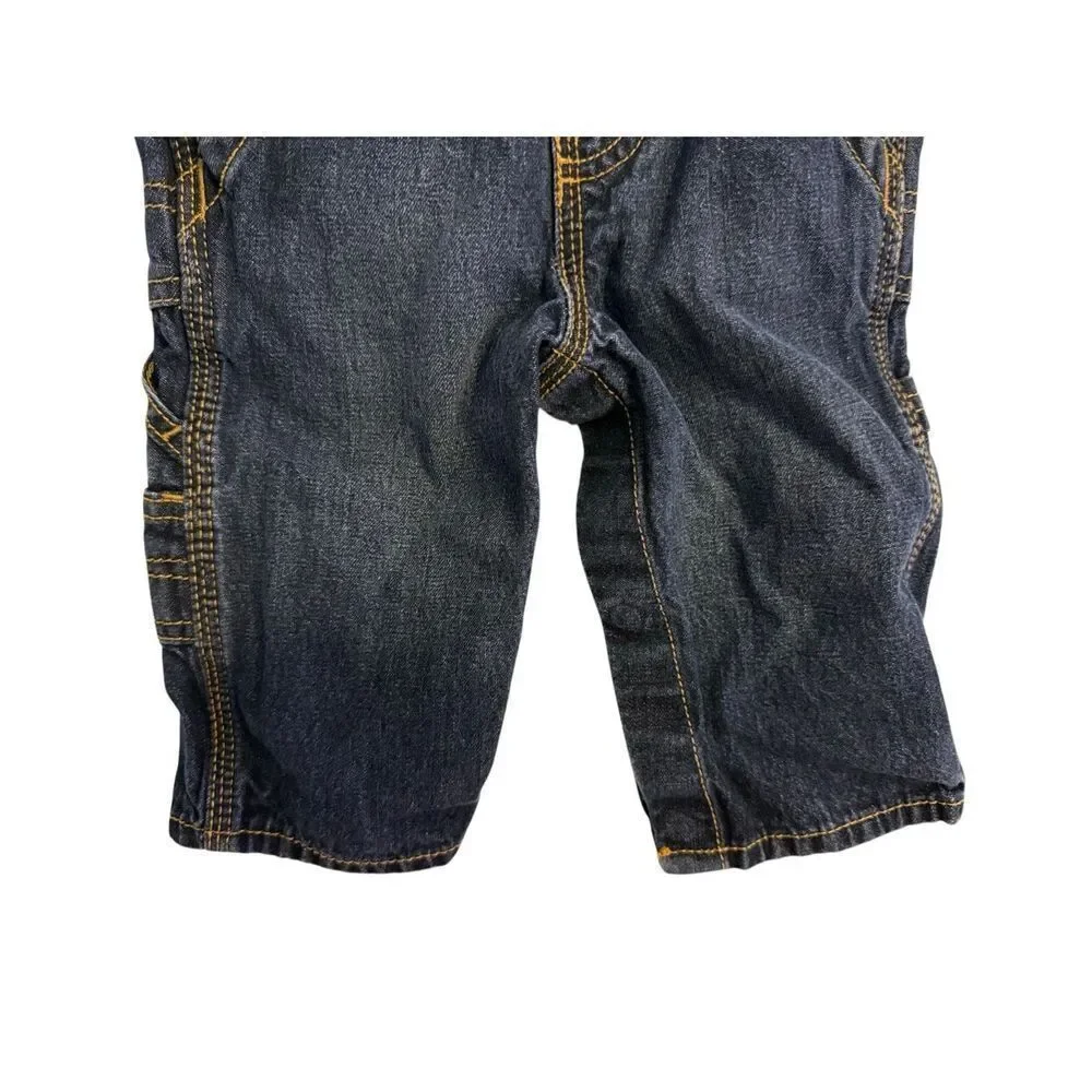 Oshkosh Denim Adjustable Overalls Coveralls Snap Bottom Baby 6 Months
